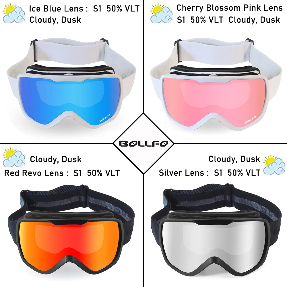 Ski Goggles Snowmobile Ski Mask for Men Women Anti-Fog Double