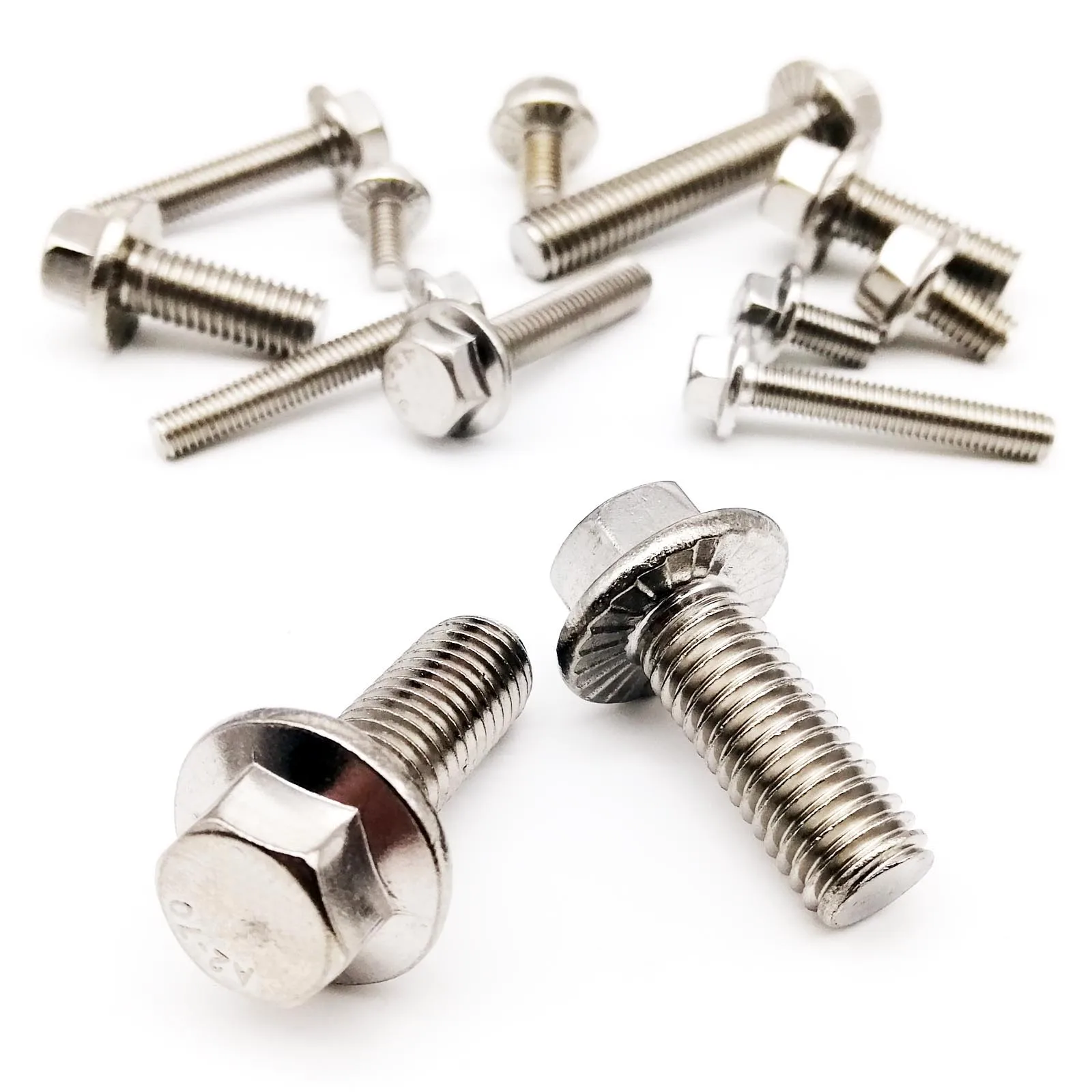1/10pcs M5 M6 M8 M10 M12 A2-70 304 Stainless Steel GB5787 Hexagon Head Serrated Flange Cap Screw Hex Washer Head Bolt