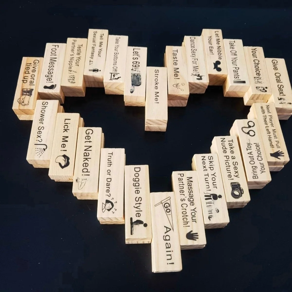54Pcs Lust Tower Naughty Truth or Dare Board Game for Adults Couple Sex Game Date Night Flirty Stacking Blocks Valentine Gift