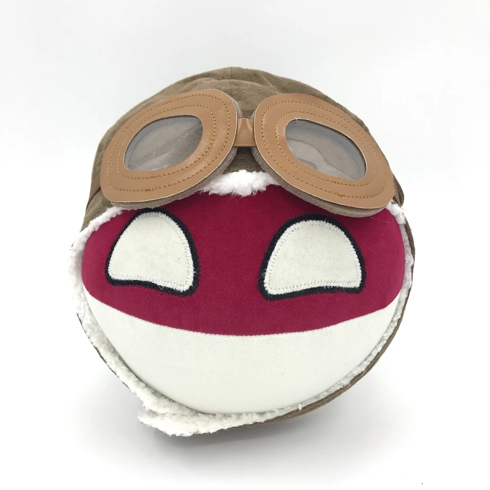 

Poland Ball and Pilot Hat Brody Helmet Doll Plush Toys POL Countryball Plushies Polandball Cosplay For Gift 20cm