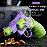 Revolver Toy Guns Manual Pistol Weapon Soft Bullet Throw Shell Gun Toy Anti-stress Launcher for Adults Boys Outdoor Games 2
