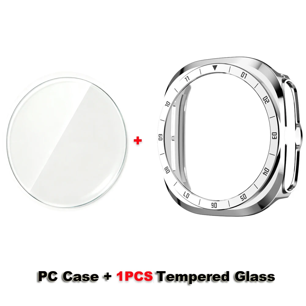 Enhanced Tempered Glass + PC Protective Case for Smartwatch - Durable Bumper Screen Protector