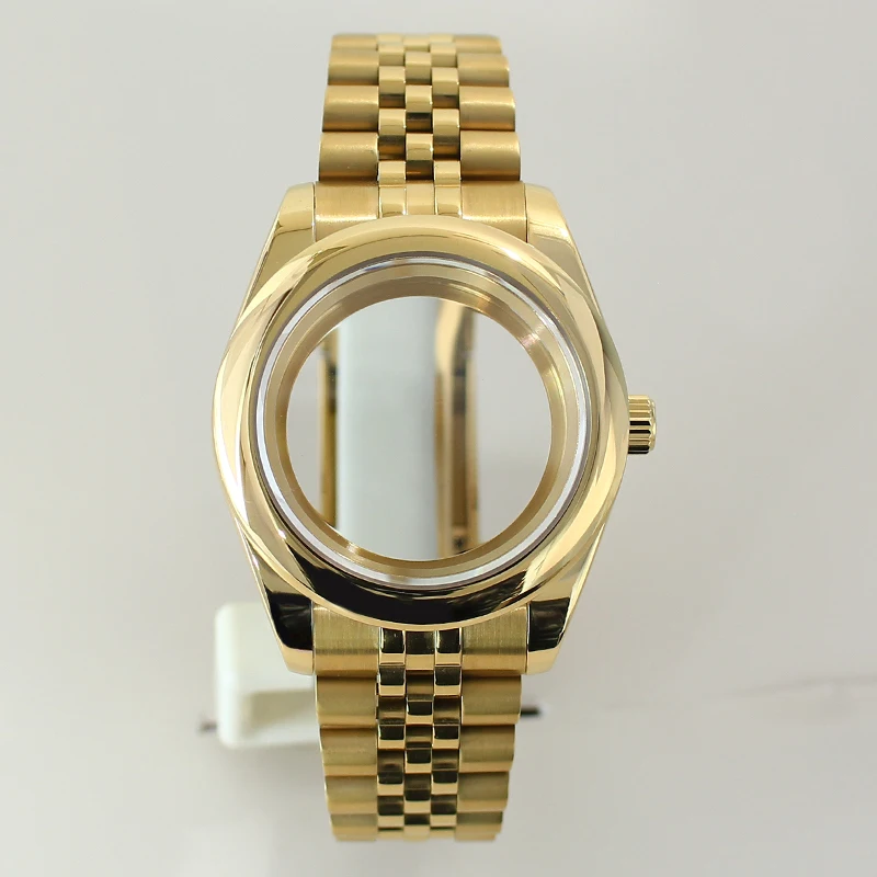 High-Quality 36mm/39mm Steel Watch Case with Sapphire Glass Bracelet