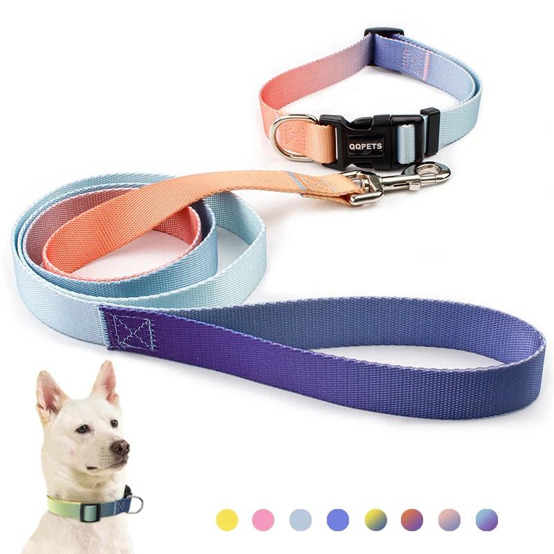 Nylon Adjustable Dog Collar Leash Lead Pet Cat Dog Collar Traction