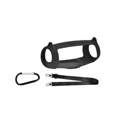 Enhanced Silicone Carrying Case with Shoulder Strap and Carabiner (Black)
