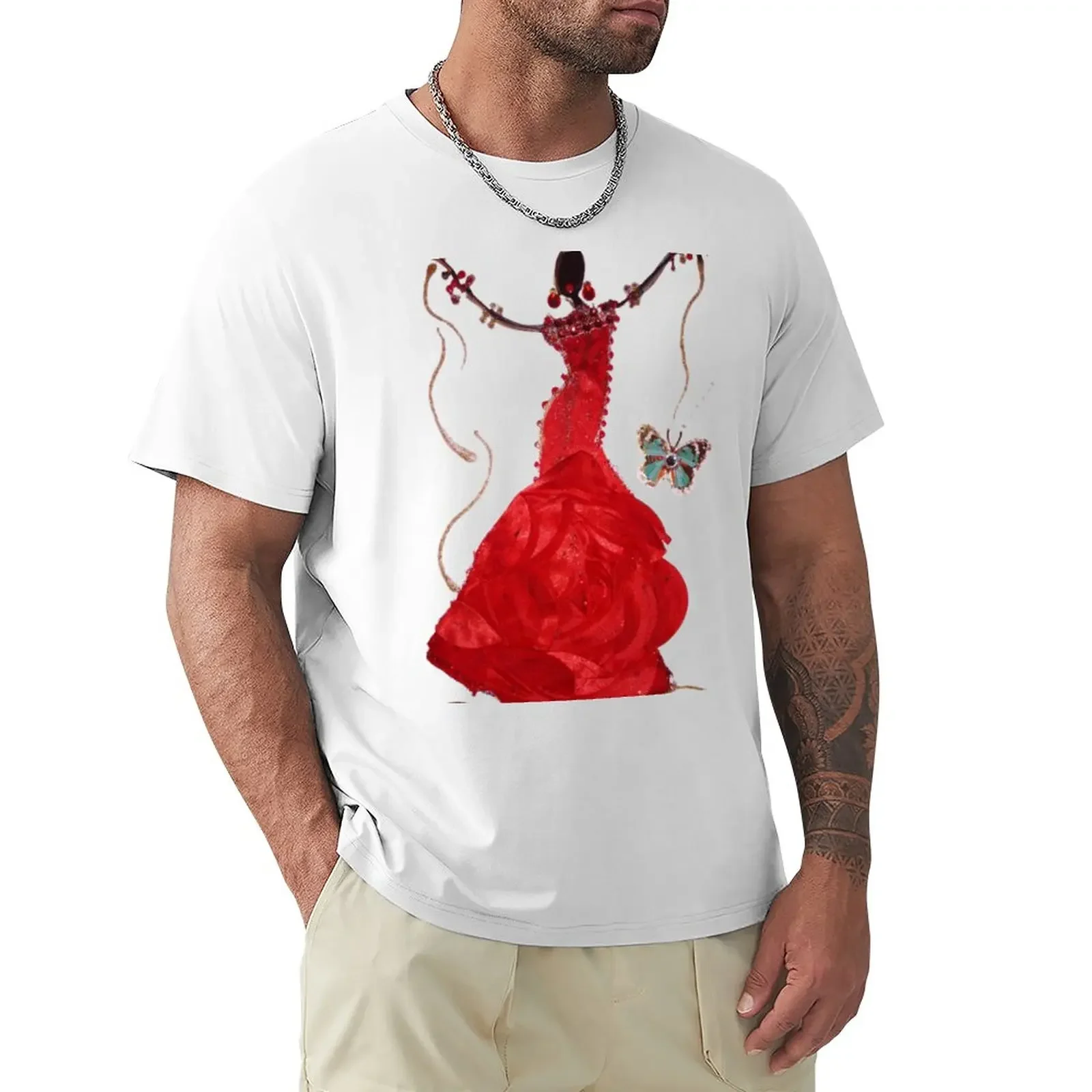 

Lady in Red T-Shirt cute tops customizeds mens graphic t-shirts big and tall hippie clothes vintage cute clothes T-shirt men