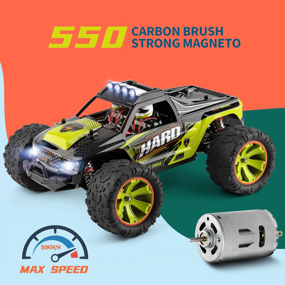 WLtoys 144002 1/14 RC카, 고속 4WD 드라이브, 오프로드 더프트 클라이밍 RC 트럭, 남아용 장난감 자동차 선물, 2.4G 리모컨, 50 km/h