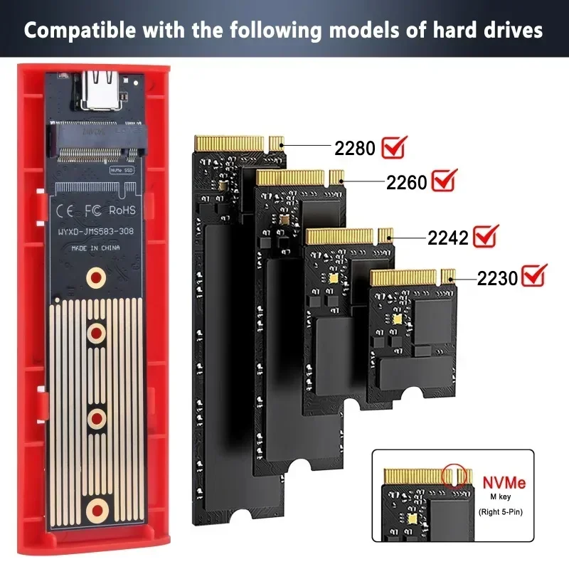 M2 NVMe SSD Enclosure 10Gbps PCIe SSDBox M.2 NVMe NGFF SATA SSD Disk Tool Free M.2 Adapter Hard Disk PC Laptop hdd enclosure m2 ssd enclosure hard disk case