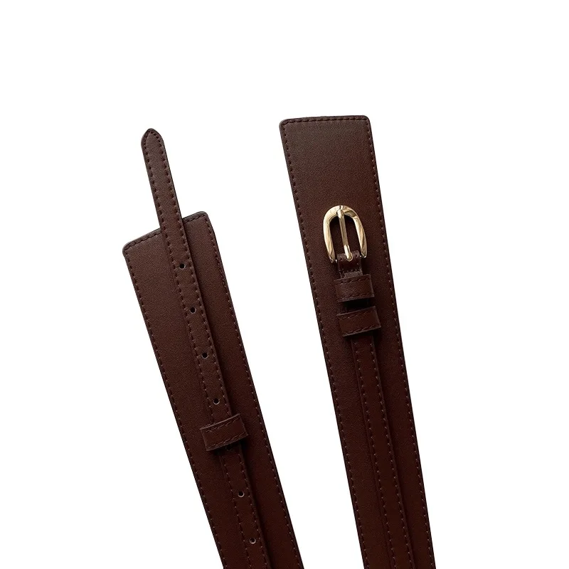 Women's Dual-Purpose Decorative Belt - Fashionable Black Wide Waist Closure