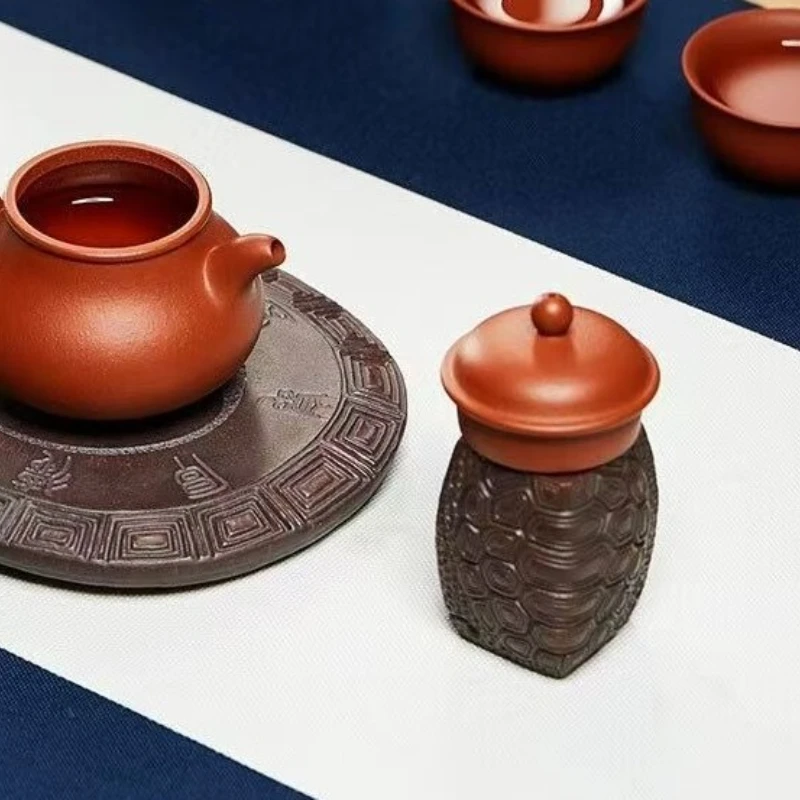 Yixing Purple Clay Tea Pet Play Tortoise Shell Cover Cover Bracket Can Raise Table Ornaments Tea Set SculptureRich Armor