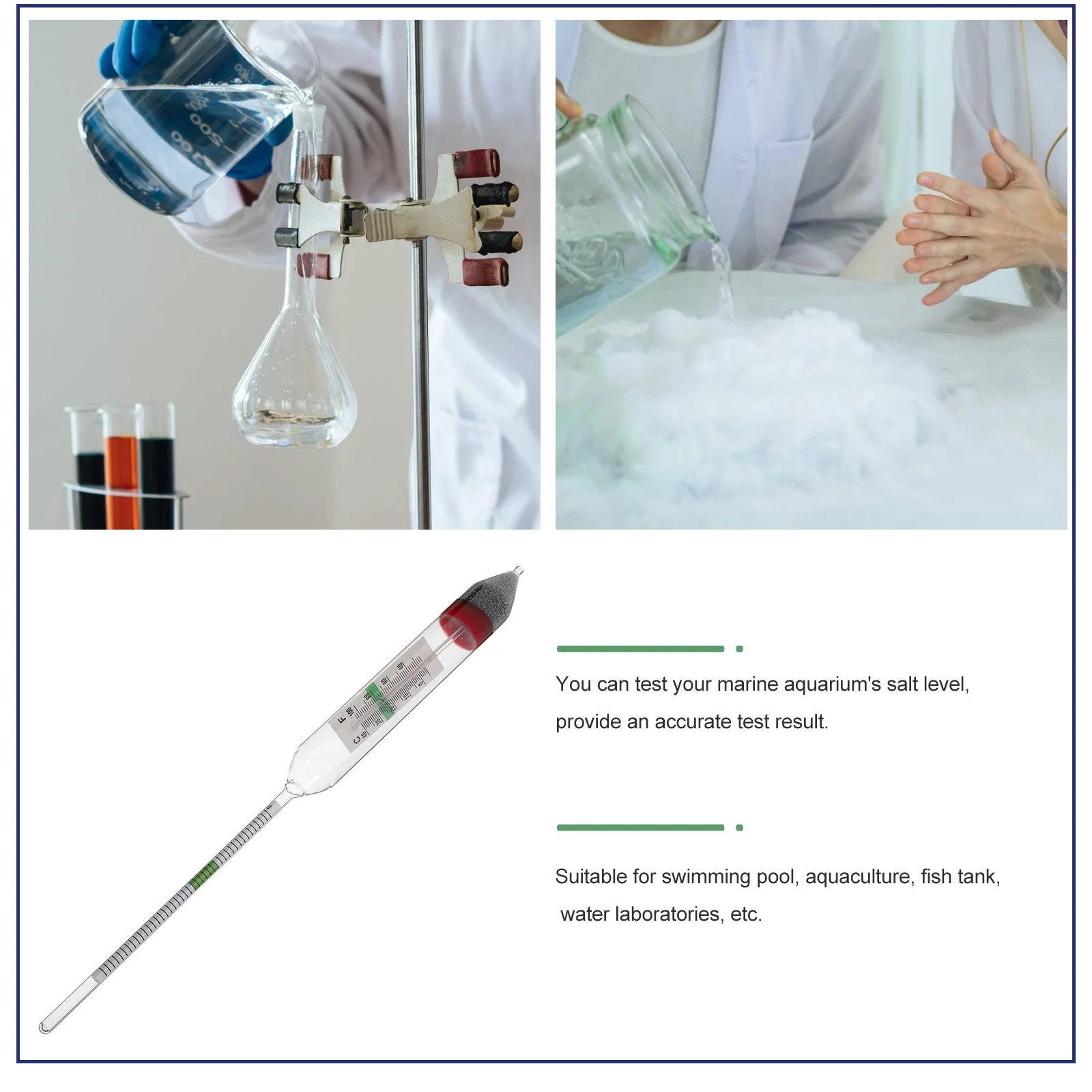 Professional Salinity Hydrometer Accurate Water Salimeter for Precise Aquarium Fish Tank Monitoring and Maintenance