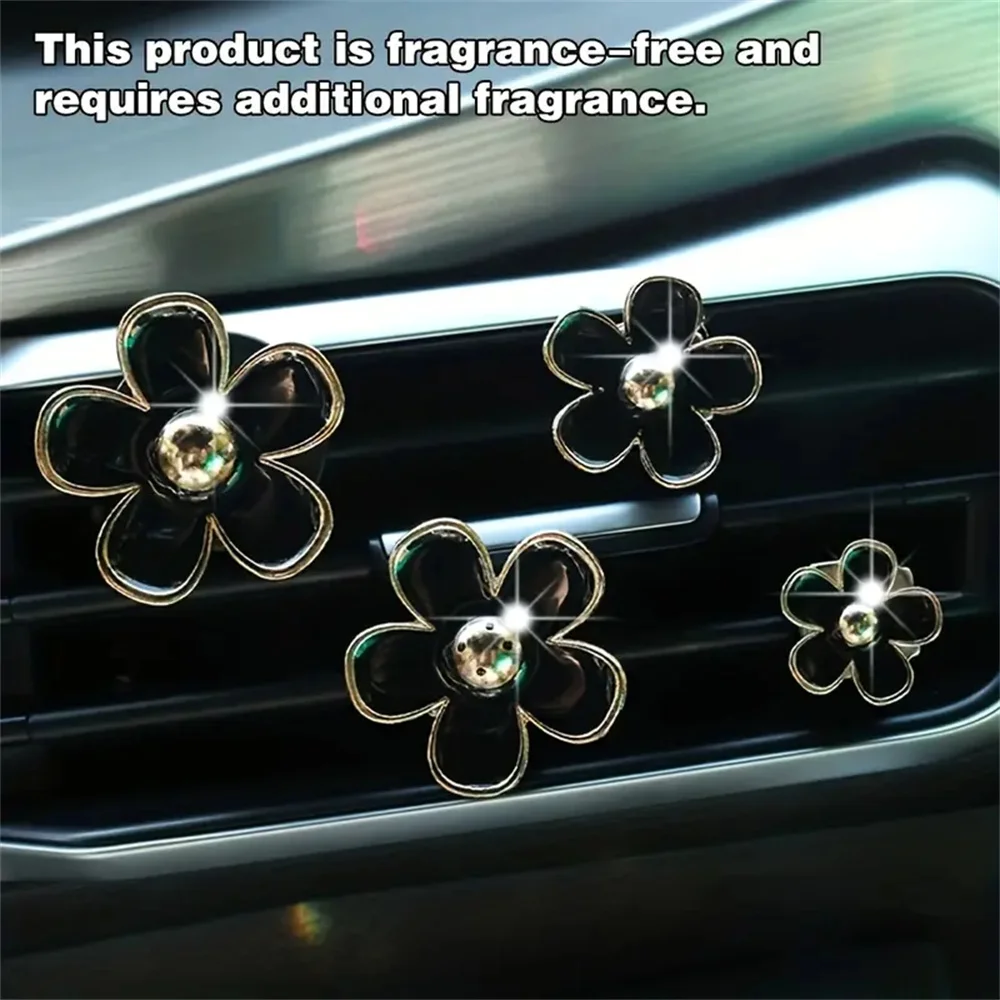 4-8pcs/set Small Car Air Outlet Perfume Decoration Clip Flower Daisy Design Car Interior Aromatherapy Fresheners Diffuser Access 4