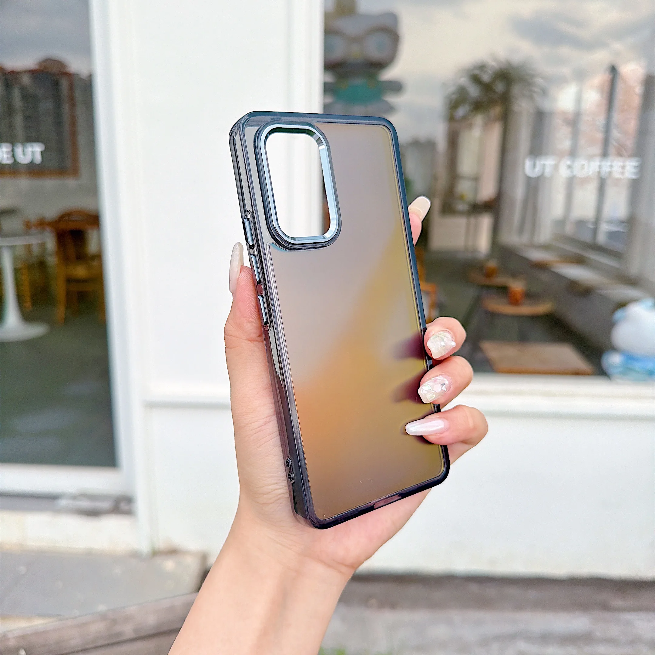 Luxury Iridescent Color Changing Phone Case with Metal Lens Cover