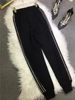 Oversized four-bar rhinestone diamond fall and winter sweatpants Slimming ankle tracksuit pants for women - Image 5