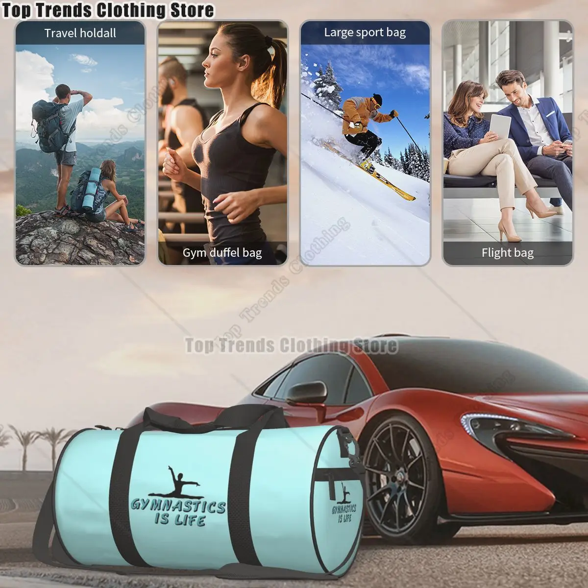Gymnastics Is Life Sport Bags Girl Cool Sport Large Capacity Gym Bag Weekend Men Handbag Training Graphic Fitness Bag