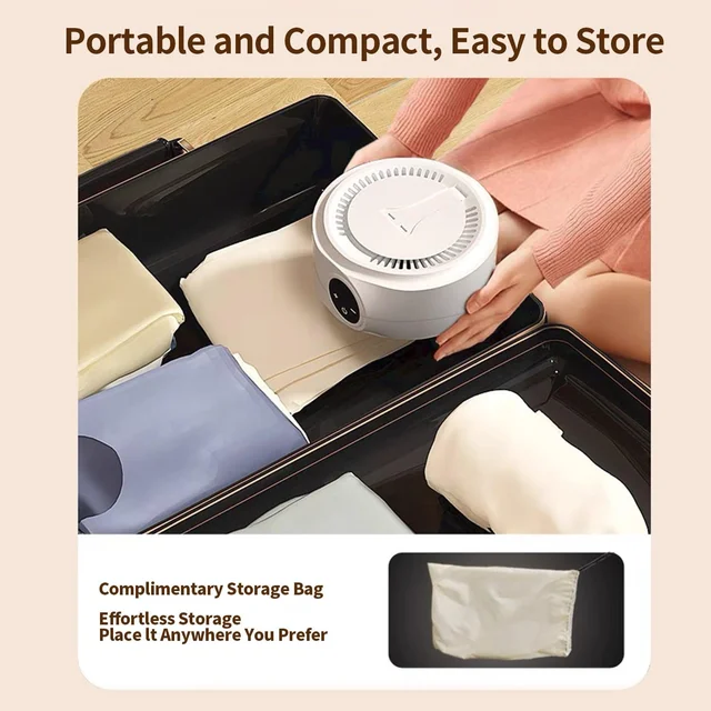 Portable Clothes Dryer, Drying Machine Portable Dryer for Apartment Dorm RV Travel  Dryer, Small Dryer Quick and Easy to Use 4