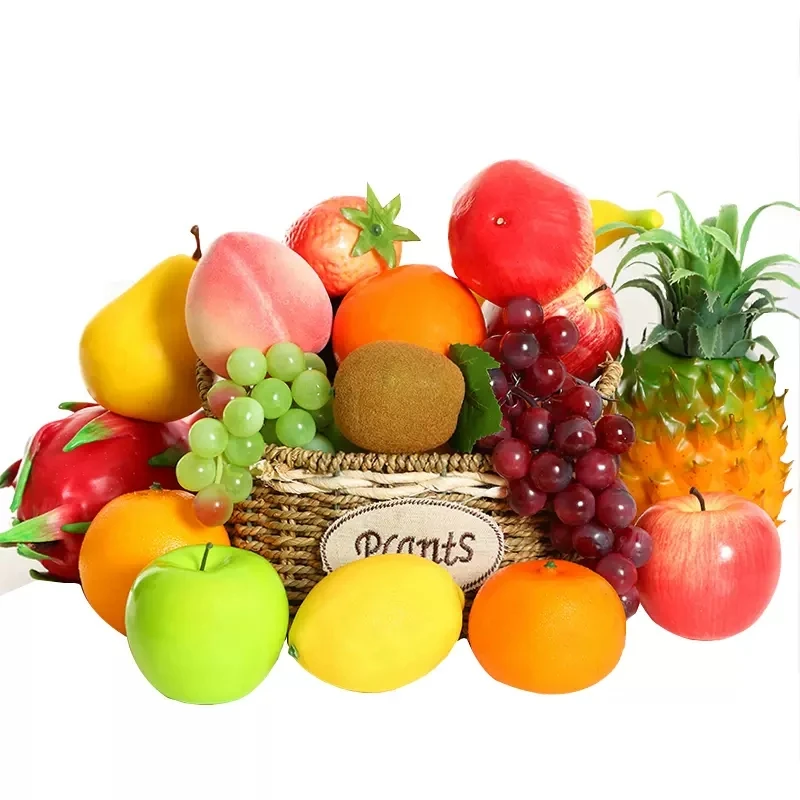 Artificial Fruits And Vegetables 2pcs Simulated Fruit Lemon Fake Apple Peaches Pomegranates Simulation Bananas Oranges Artificial Kiwifruit Window Display Pears