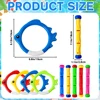 9Pcs Pool Diving Swim Toys Colorful Underwater Training Sinking Throwing Dive Rings Sticks for Kids Summer Swimming Party Game 2