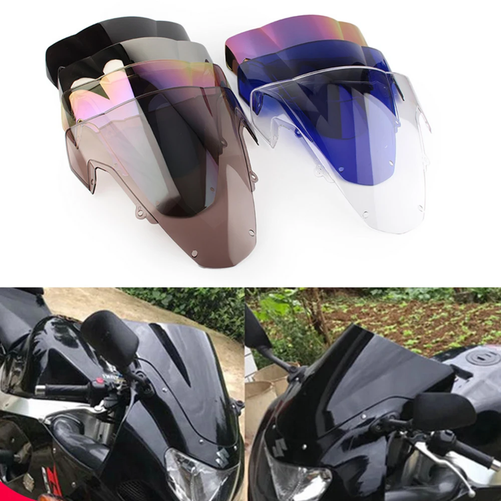 Double Bubble Windshield For Suzuki GSXR600/750 (2011-2023 K11) – Heavy Duty, Tinted Sport Screen