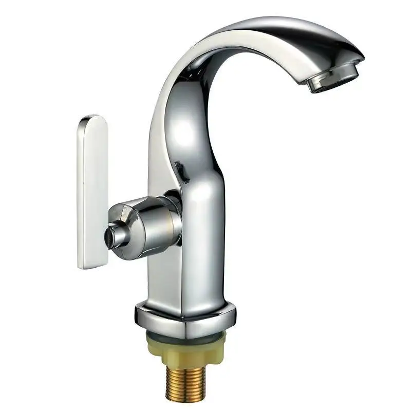 

Zinc alloy square moon curved side faucet ceramic basin washbasin single cold single water basin faucet