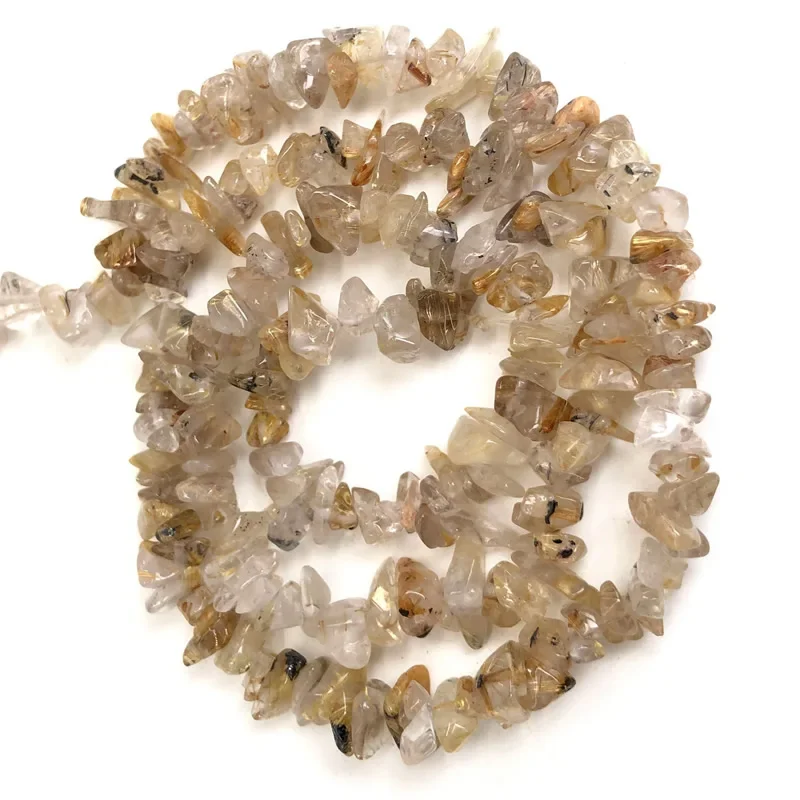 Natural Stone Beads for Jewelry Making - Irregular Crystal Quartz Gravel Beads, 16-Inch Strand