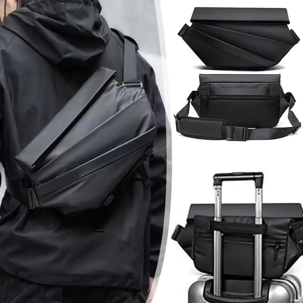 Sling Bag Versatile Crossbody Bag for Men with Adjustable Shoulder Strap Water-resistant Shoulder for Cycling Travel Hi V5R2