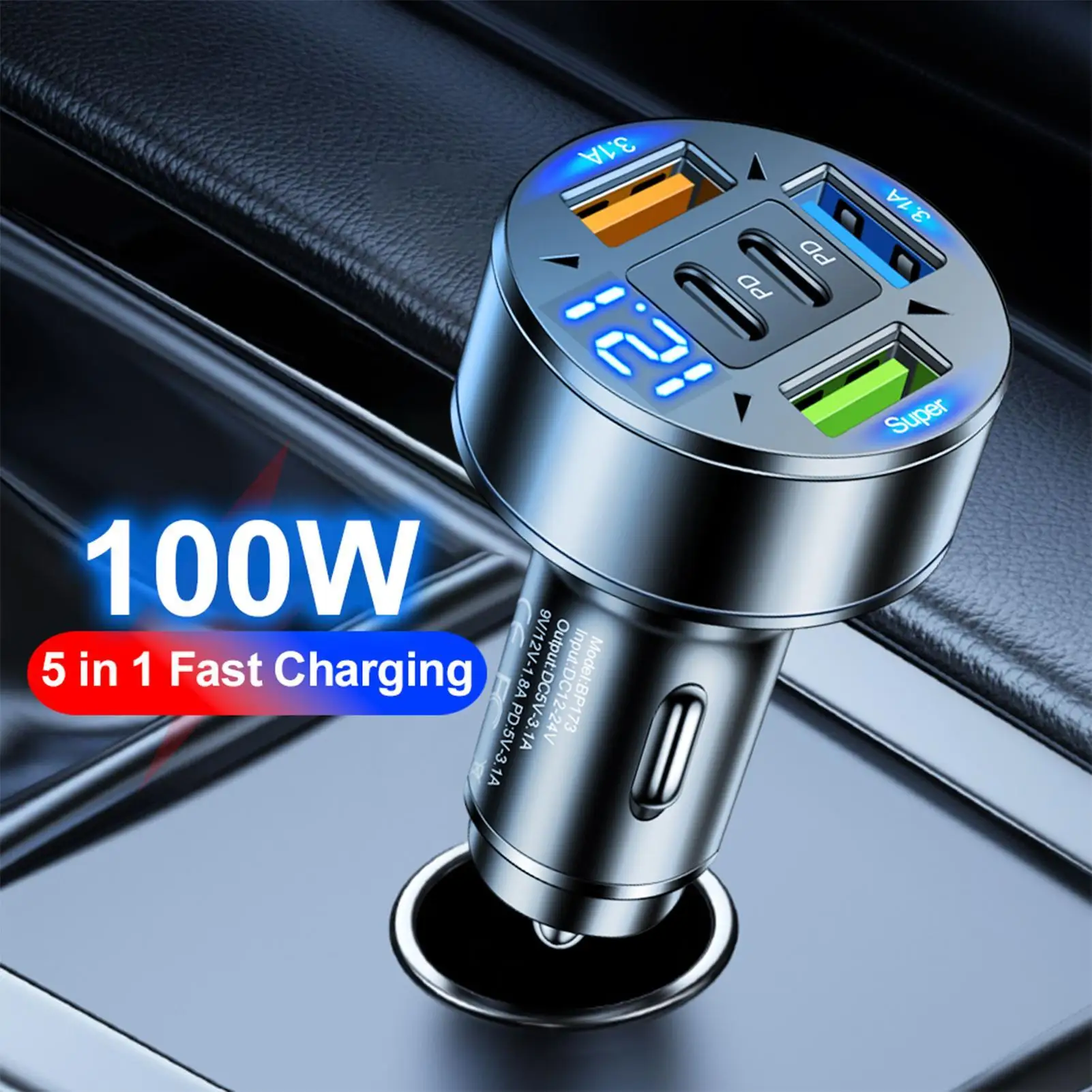 Caricatore per telefono per auto Tipo C Pd Adattatore per presa per telefono cellulare con ricarica super veloce in auto Tipo C Pd Telefono cellulare con ricarica super veloce
