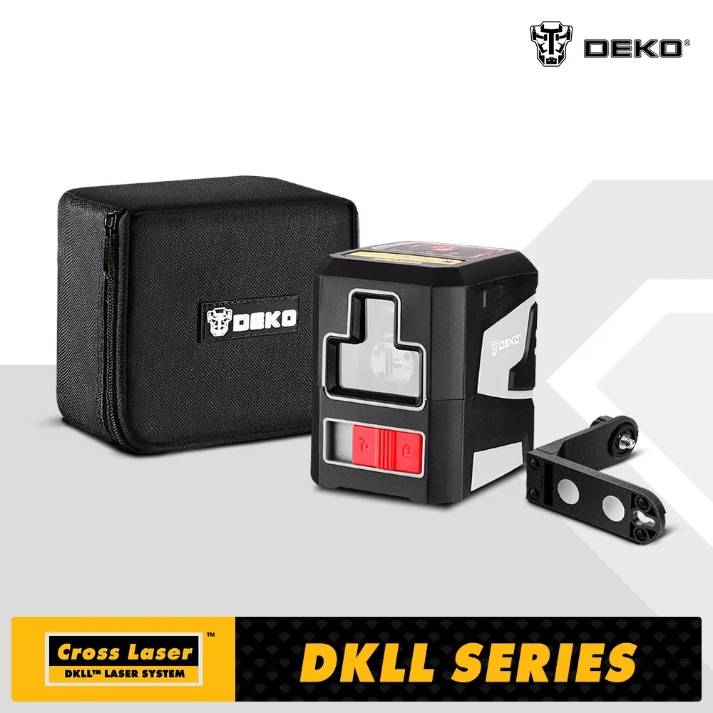 DEKO 2 Lines Laser Level Self-Leveling Horizontal&Vertical Cross-Line with Magnetic Bracket Green/Red Beam 650nm--DKLL02PR