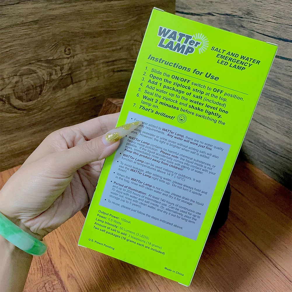 1-10pcs Emergency Lamp Salt Water LED Lamp for Camping Night Fishing Lamp Portable Energy Saving Lamp Survival Travel Supplies