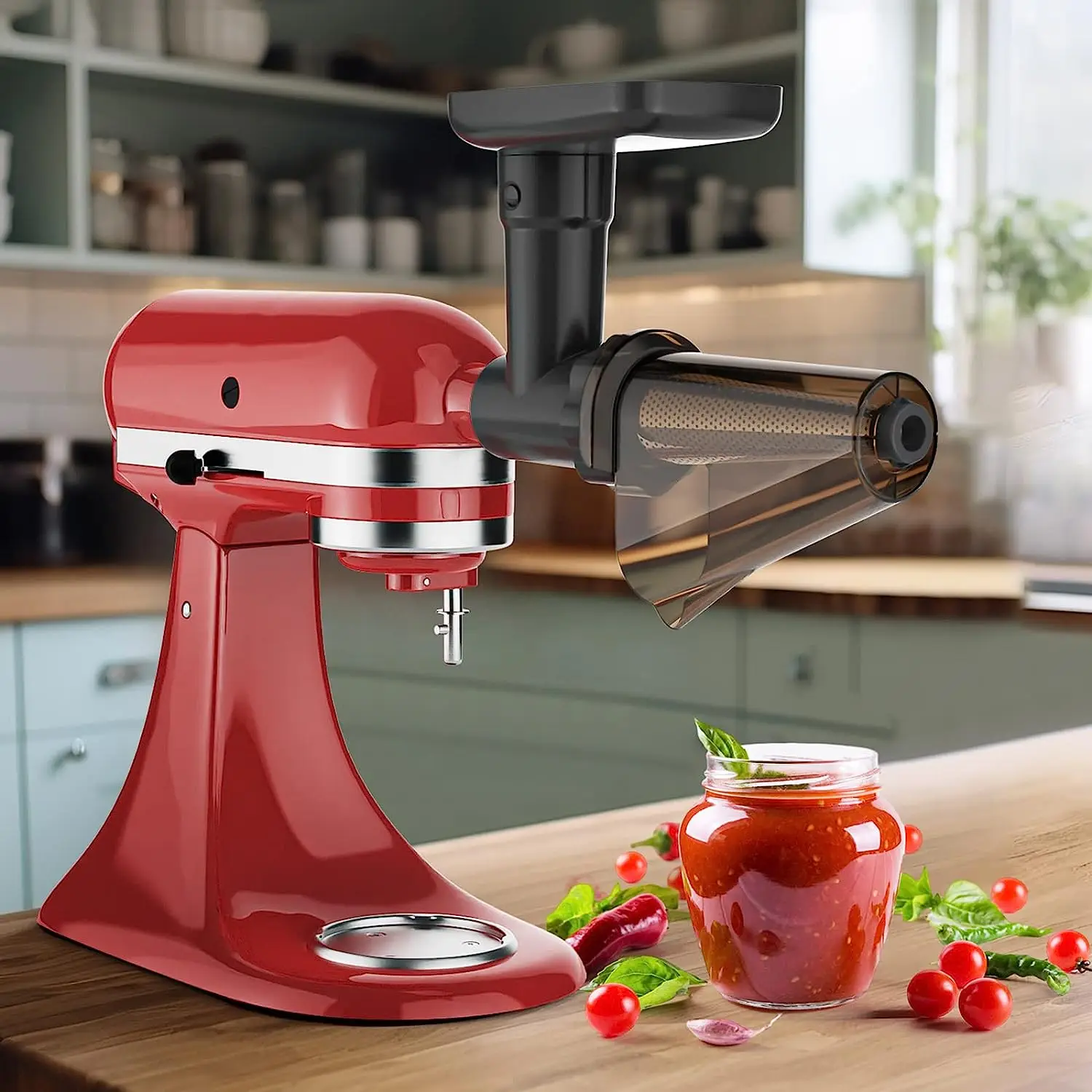 2024Fruit & Vegetable Strainer Attachment Set for Kitchenaid Stand Mixer, Includes Food Grinder Attachment with Sausage Stuffer