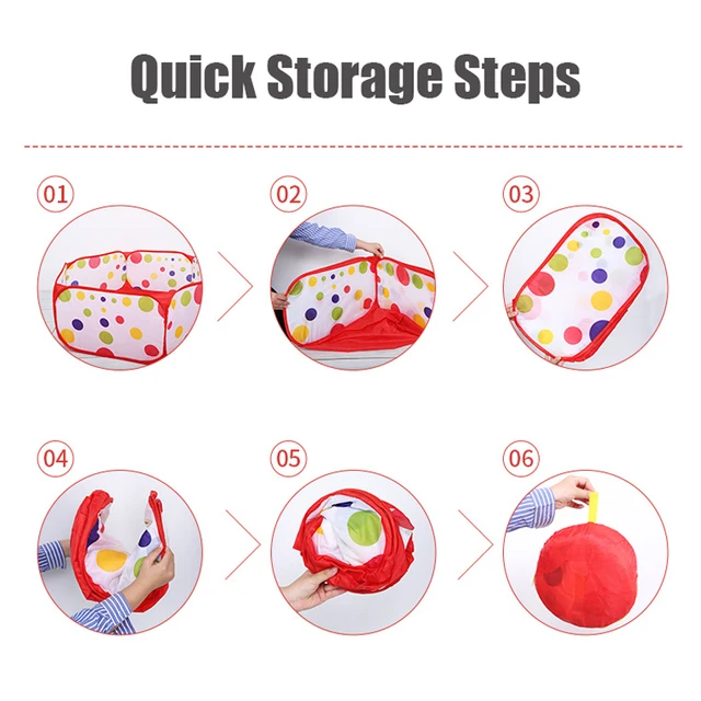 Portable Baby Ball Pool Ball Pit Children's Tent Baby Playpen Playpen Baby Park Playground Dry Pool Balls with Basketball Hoop 6
