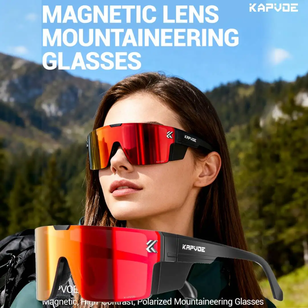 Kapvoe Cycling Glasses Polarized Hiking Eyewear MTB Bike Glasses UV400 Lenses Men Women Sunglasses for Men Protective Glasses