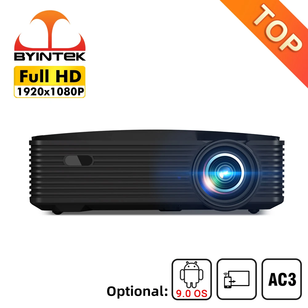 BYINTEK K25 Full HD 4K 1920x1080P LCD Android 9.0 Wifi LED Home Theater Video Projector for Smartphone Tablet mini projector
