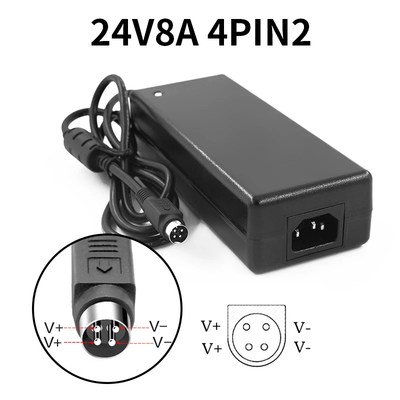 24v 6aから4ピンAC100V-240VからDCへの変換アダプター,フラットパネル
