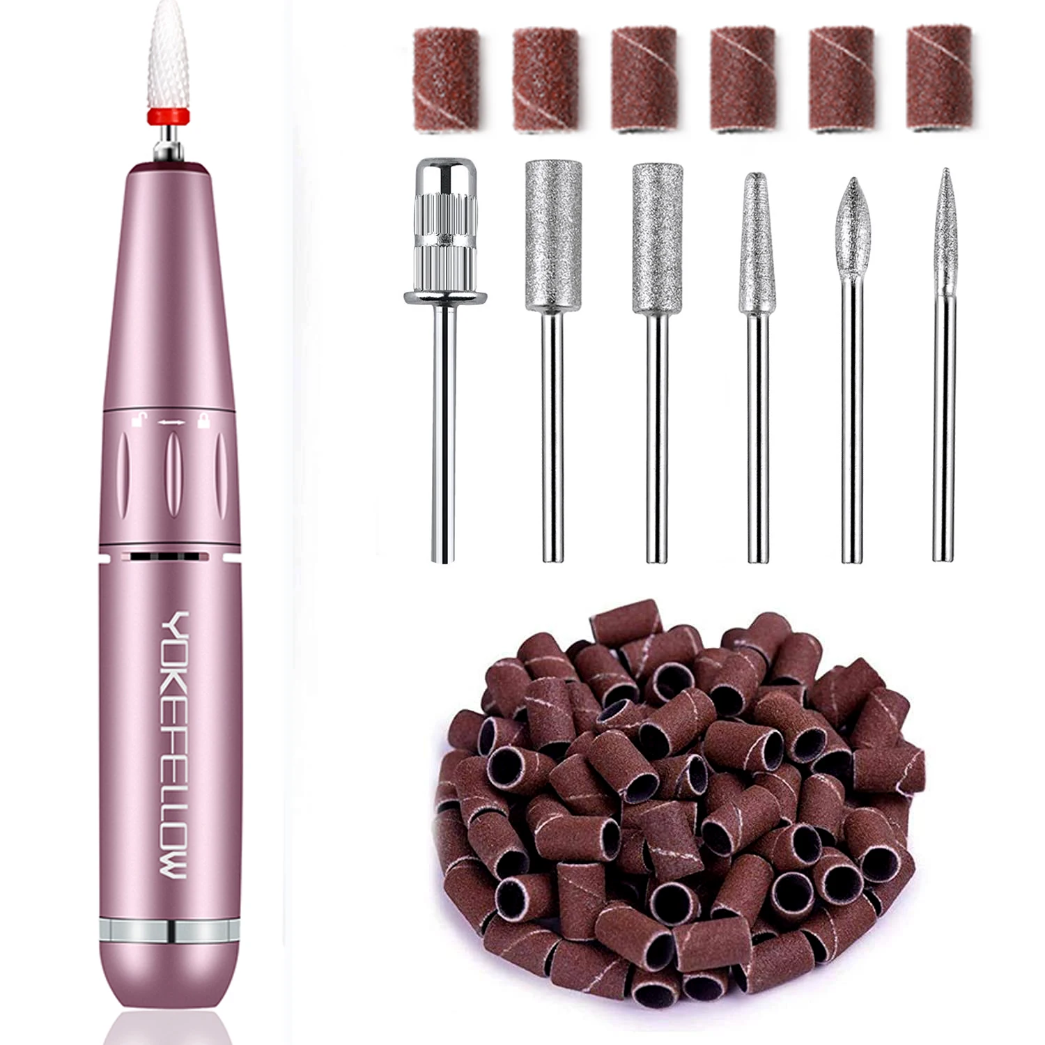 

YOKEFELLOW 35000RPM Portable Electric Nail Drill Compact Efile Professional Nail File Kit for Acrylic for Home Salon Use