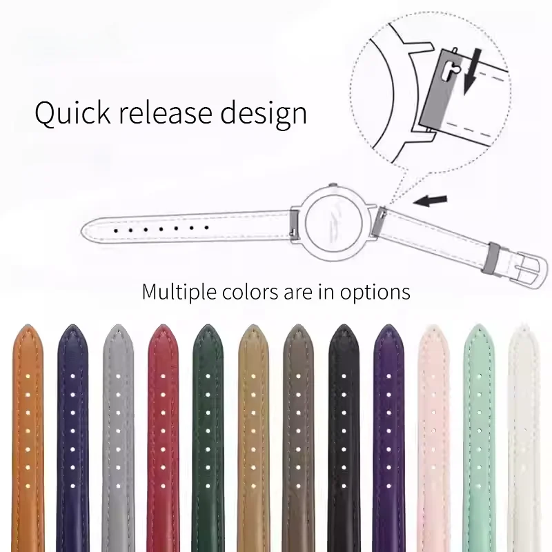 Elegant Smooth Cowhide Leather Watch Strap – Universal Design