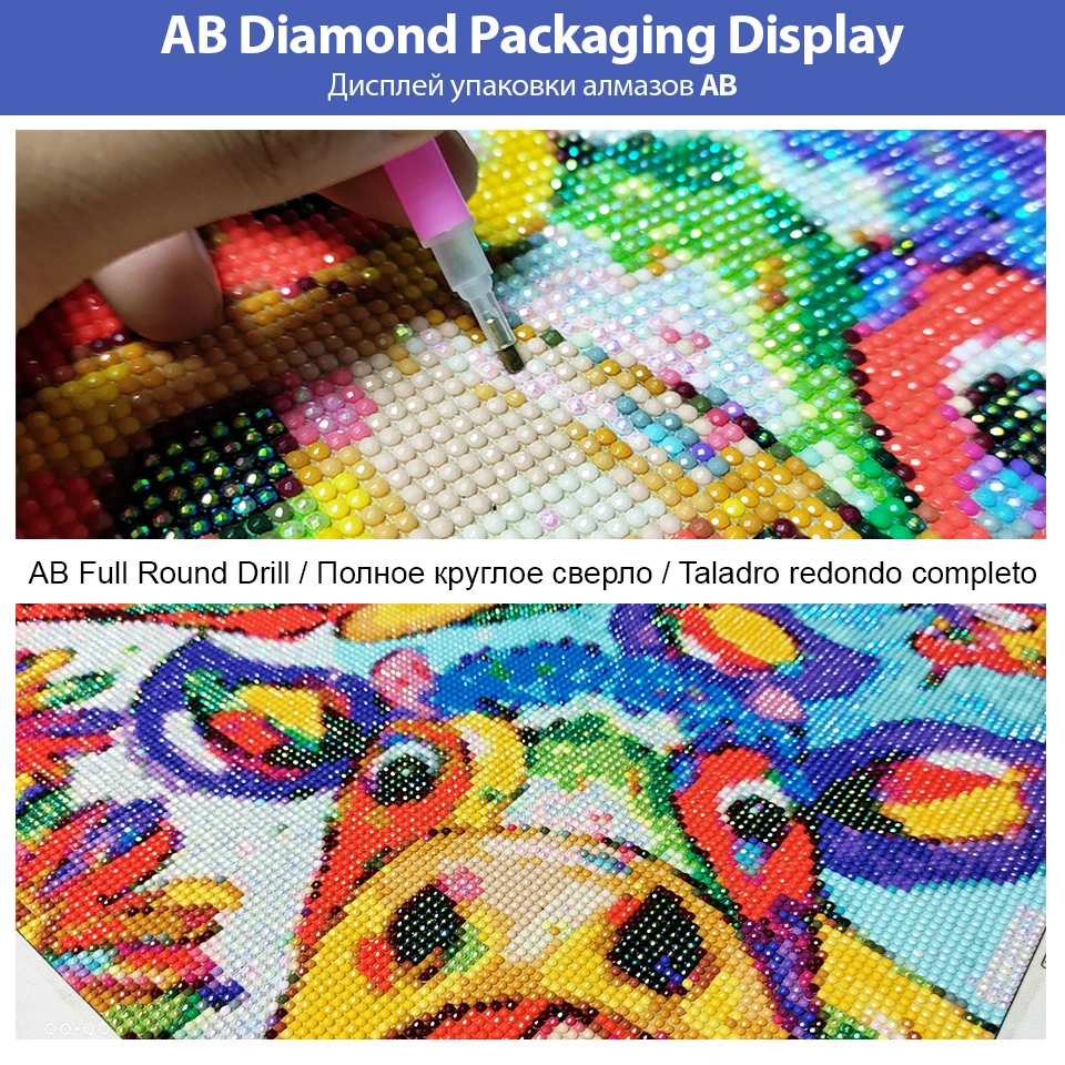 5D DIY Diamond Painting Colourful Cat Lion Full Round Square AB Rhinestones  Drill Embroidery Cross-stitch Kits Home Decor Craft - AliExpress