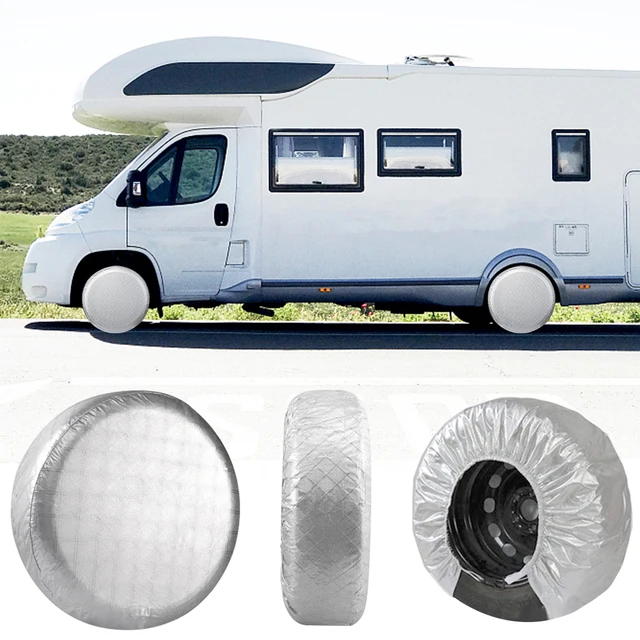 Lot de 4 housses de pneus pour camping-car, caravane, camping-car, SUV,  camping-car, protection de roue étanche, soleil, pluie, neige, diamètre de  pneu de 27 à 29 pouces 