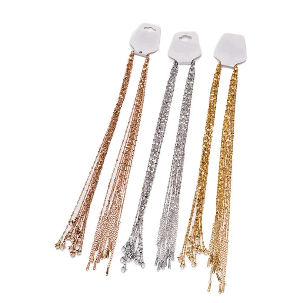 10 teile/los Edelstahl 40/45/50 cm Einstellbare Gliederketten für DIY Halskette Schmuck Machen Liefert Zubehör Kein verblassen Groß