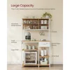 Bakers Rack with Charging Station, Coffee Bar Stand with Adjustable Storage Shelves, Fabric Drawer, 12Hooks, Table for Microwave 4
