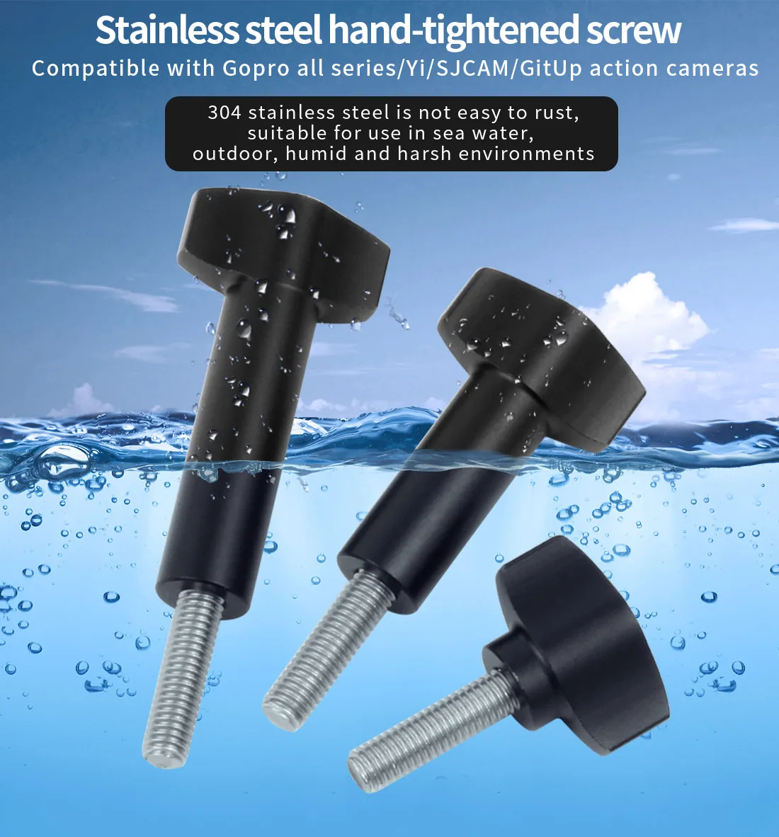 M5 Thread Bolt Stainless Steel Aluminium Alloy T Hand Tighten Screw Clamping Kno