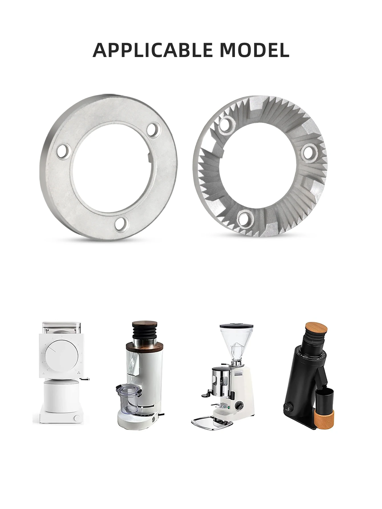 Description Picture 4 of itemPack of 2 Grinder Burrs Grinder Disc Grinder Accessories 40MM Cutter Disc Metal Texture for Bean