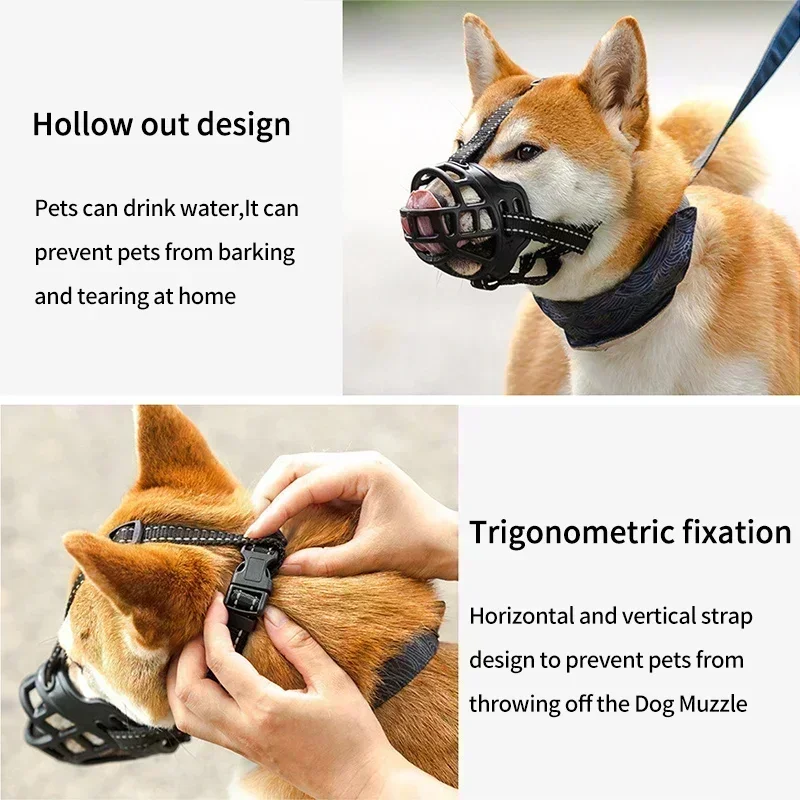 Soft Glue Adjustable Dog Muzzle Anti-biting Chewing Mask