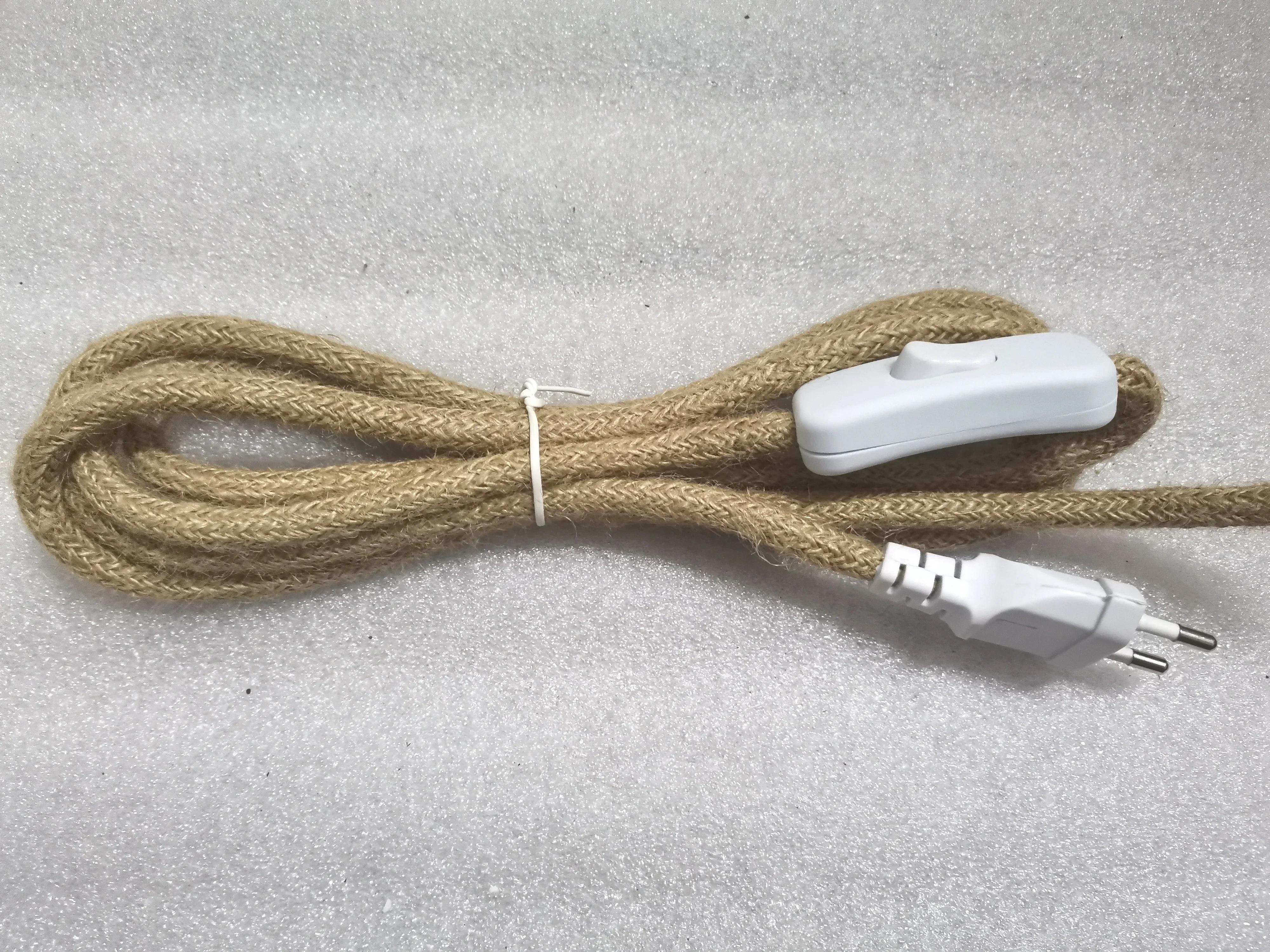 220V AC European Plug Power Cord Vintage Fabric Covered With Switch E27 Screw Bakelite Lamp Socket For DIY Pendant Hanging Light