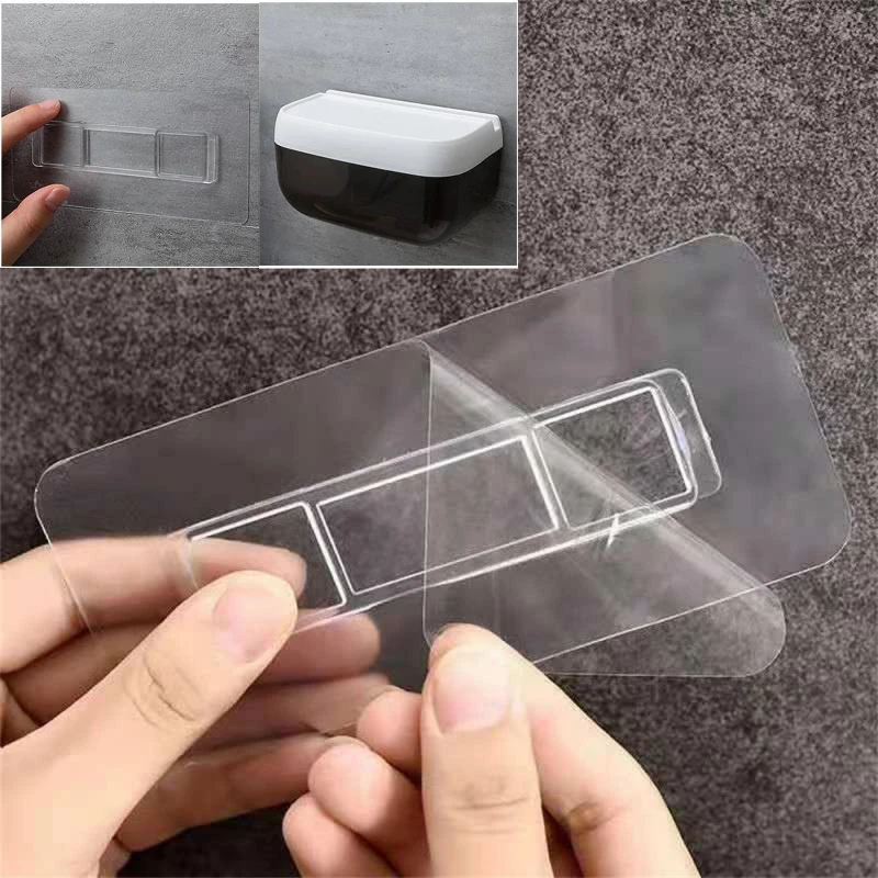 Home Storage Accessories 10.4cm Long Tissue Box Non-marking Fixing Frame Nail-free Punch-free Strong Glue Sticker Multi-functional Storage Buckle