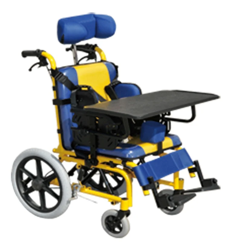 Adjustable Pediatric Wheelchair Children Cerebral Palsy Wheelchair manual Safety Wheelchair Lie down  Tilt Recline Wheelchair 6