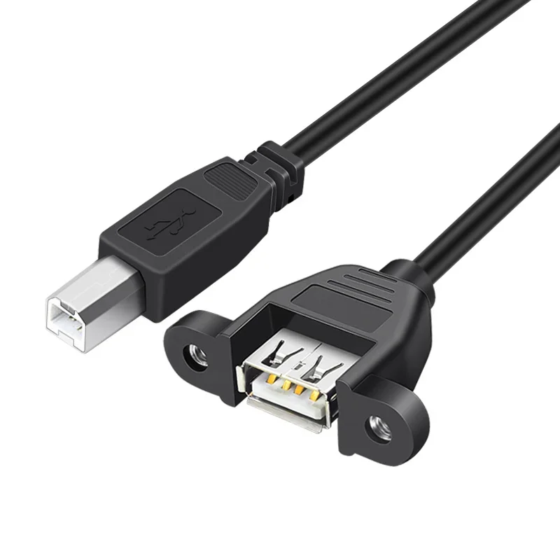 

USB 2.0 Female To Printer Male Data Extension Cable Square Head Printer Cable High-speed Transmission with Screw Holes