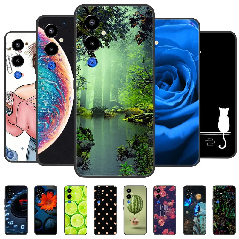 

For Tecno Pova 4 Pro Case Pova Neo 2 Neo2 Cover Fashion Black Soft Silicone Phone Case For Tecno Pova 4 Pro Pova4 LG7n Funda