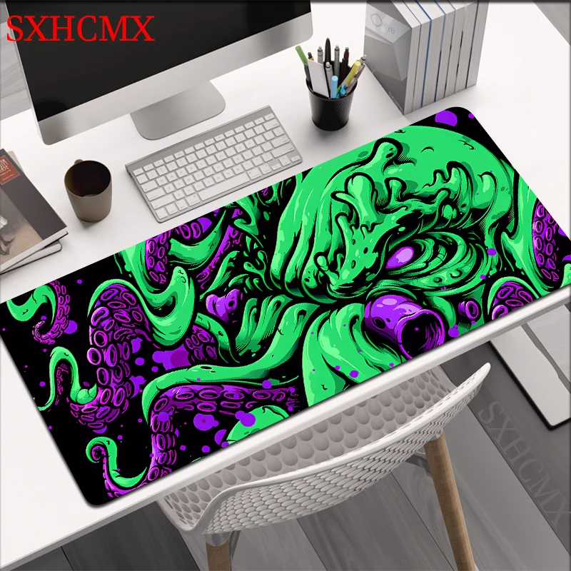 Grande Gamer Mousepad Tapete de Teclado Tapete de Mesa Monstro Octopus pc hd Desk Mats Empresa Oni Mouse Pad 900x40cm Presente - Imagem 6