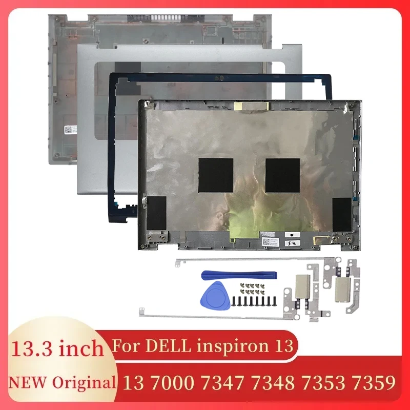 Nuova Cover Posteriore Lcd Per Laptop/Lunetta Anteriore/Cerniere/Poggiapolsi/Custodia Inferiore Per Dell Inspiron 13 7000 7347 7348 7353 7359 Argento